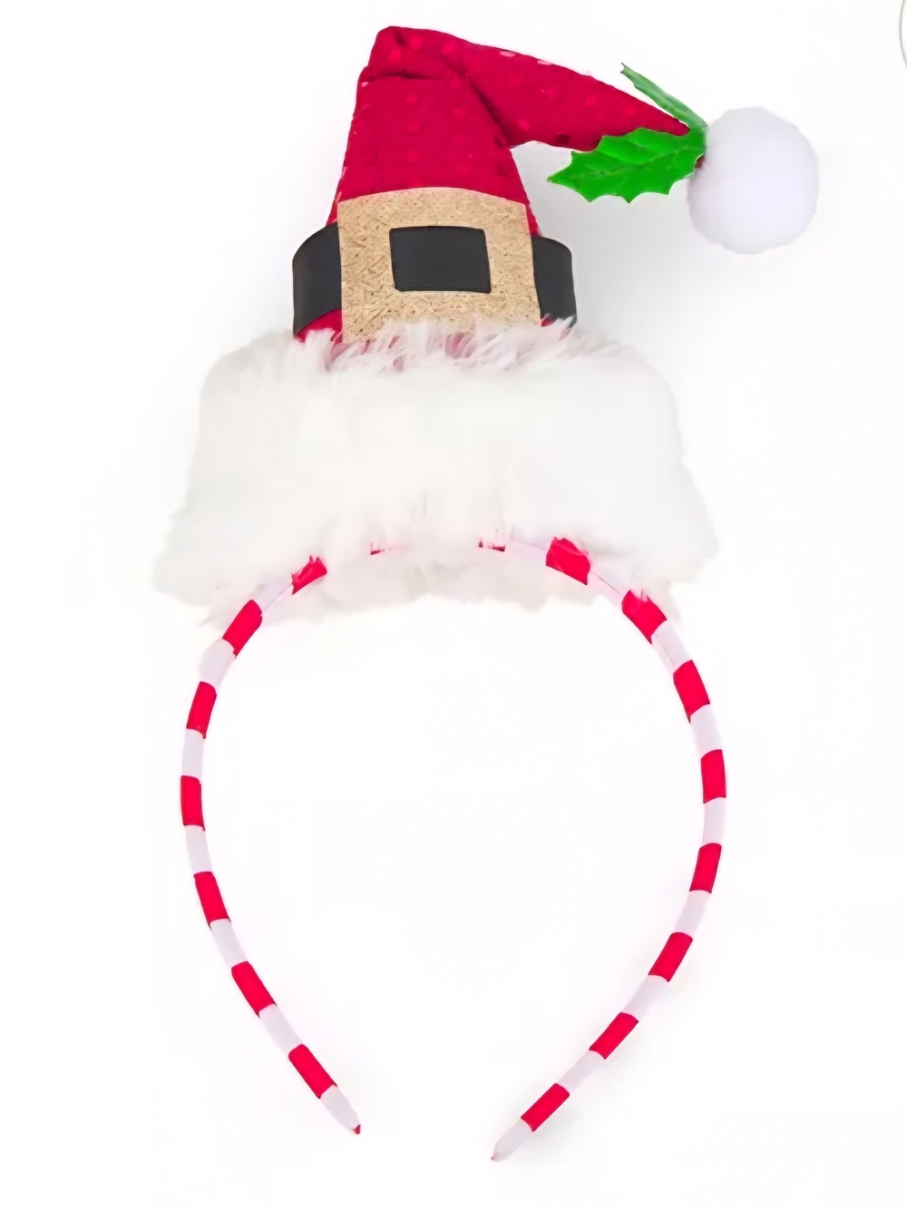 Festive Santa Hat Headband - Red, White, Gold - Picture 2 of 2